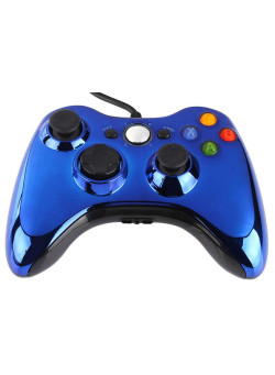 Геймпад проводной Controller Chrome Blue (Хром Синий) (Xbox 360)